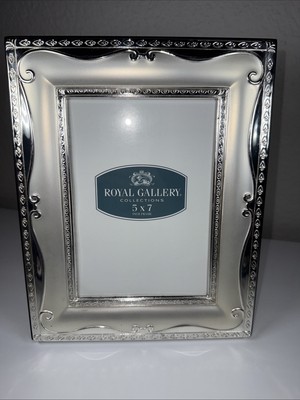 Royal Gallery Silver plate 5 x7  Photo Frame, Wooden Back