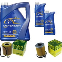 Mann Inspektionspaket 7L Mannol Defender 10W-40 FüR Opel Omega B Caravan 2.5 Dti