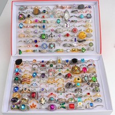 20Pcs Mixed Crystal Rings Bulk Wholesale Fashion Jewelry For Women New US