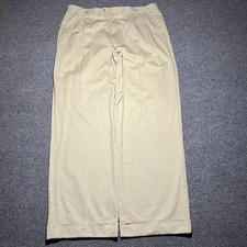 Zanella Pants Mens 38x31 Khaki Pleated Cuffed Neiman Marcus Italy Cotton Beige