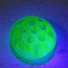 Vintage uranium glass flower frog