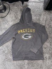 NFL Team Apparel Green Bay Packers Hoodie Pullover Size Medium GREY