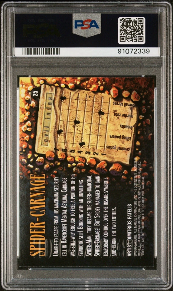 1996 spiderman premium #25 Spider-Carnage PSA 10 💎 Pop 2 - Image 2 of 2