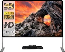 100" Projector Screen with Stand 16:9 Portable 4K HD Indoor Outdoor Screen