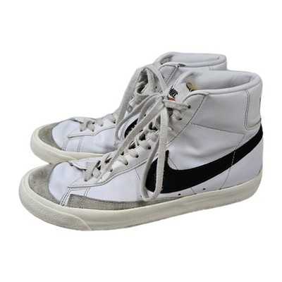 Nike Blazer Mid 77 Vintage White High Top Sneakers Mens 9 Black Suede Check