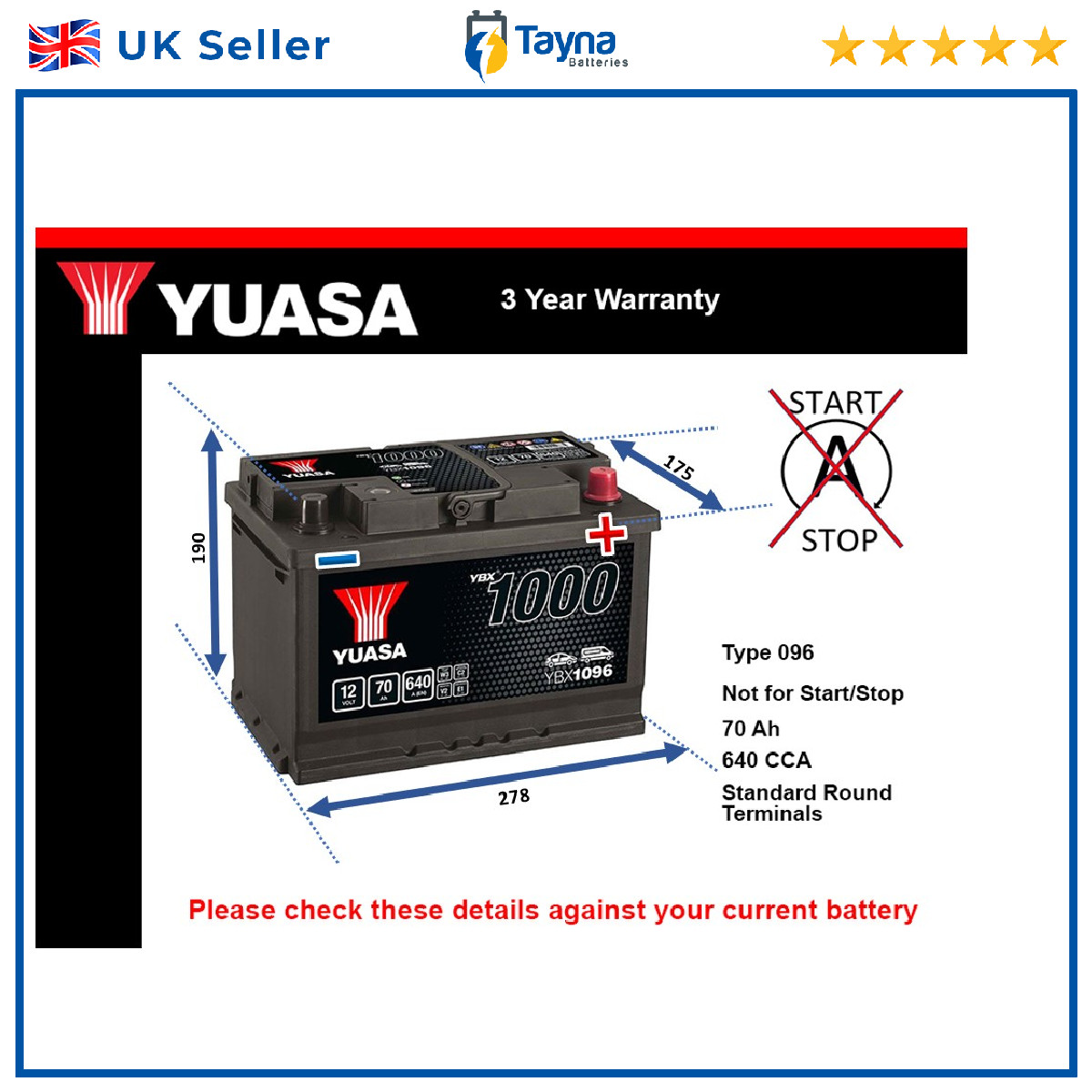 Battery fits PEUGEOT 308 208 RCZ 407 307 5008 508 207 BIPPER 406 096 New