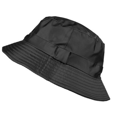Bucket Rain Hat - Waxed Fabric - Black - Lightweight & Foldable - Outdoor
