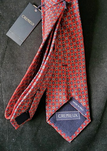 CRAVATTA IN SETA COLLEZIONE CREMIEUX MADE IN ITALY ROSSA - NUOVA CON ETICHETTE - Foto 5 di 5
