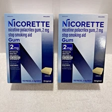 Nicorette Nicotine Polacrilex 2mg Gum Original Flavor 110 Pcs SET OF 2 EXP 10/26
