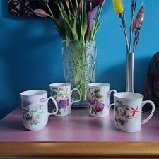 Fuchsia Design Bone China & Porcelain Mugs Kirkham, Otagiri & Rose Of England