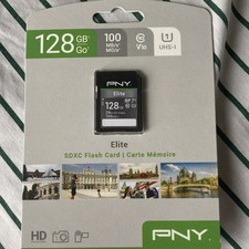 PNY Elite 128GB SDXC Flash Card Class 10 High Speed High Capacity V10 U1