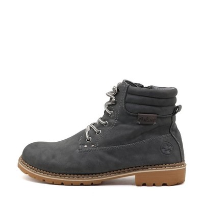 Rieker Damen Stiefel Grau Synthetik Knöchelhoch Gefüttert Stiefelette EU 39