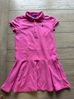 Ralph Lauren Girl's Polo Dress Size 6X Short Sleeve blue logo  Polo Collar pink — photo 1