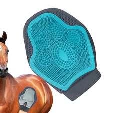 Horse Washing Mitten Grooming Brush Silicone Pet Hair Massage Scrubber Glove