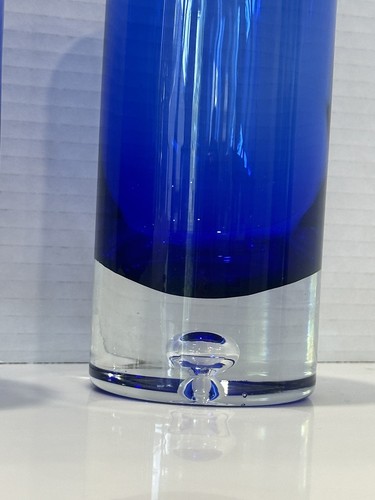 BLOCK Stockholm Cobalt Blue Crystal Controlled Single Bubble Highball 3 Glasses - Picture 12 of 19