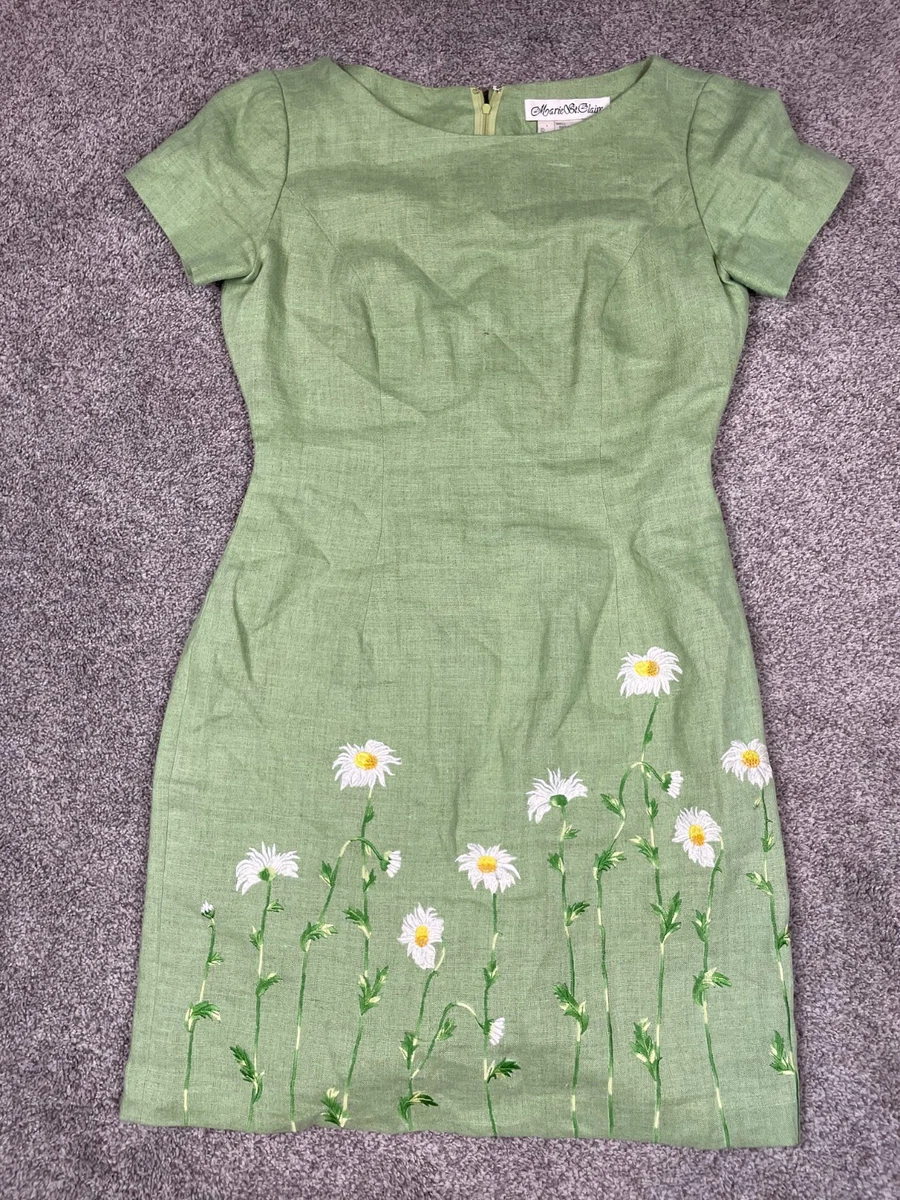 Regular Size Linen Green Vintage Dresses for Women for sale | eBay