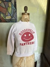 1960s Happy face Panthers Sweatshirt Novelty Souvenir Hippie School Water Print