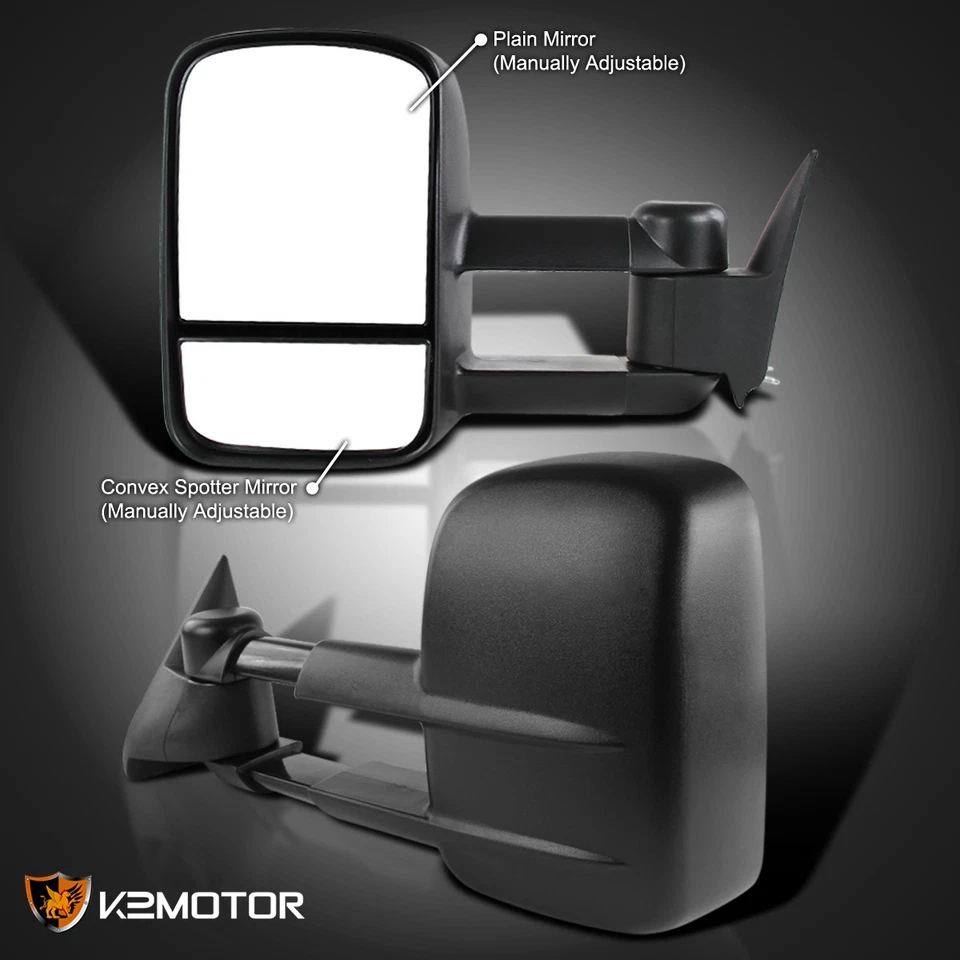 Fits 1988-1998 Chevy GMC C/K 1500 2500 1992-1999 GMC Tahoe Manual Towing Mirrors Foto 3 de 4