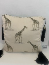 Riverdale Tapestry Decorative Accent Pillow Giraffes Safari Made In USA