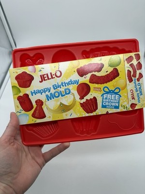 NEW NIP JELL-O Jigglers Happy Birthday Theme Mold Shapes Tray Super Cute & Fun!
