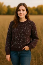 Vtg Premises Sweater Women S Fuzzy Multi Speckled Cozy Textured Indie Sleaze 90s