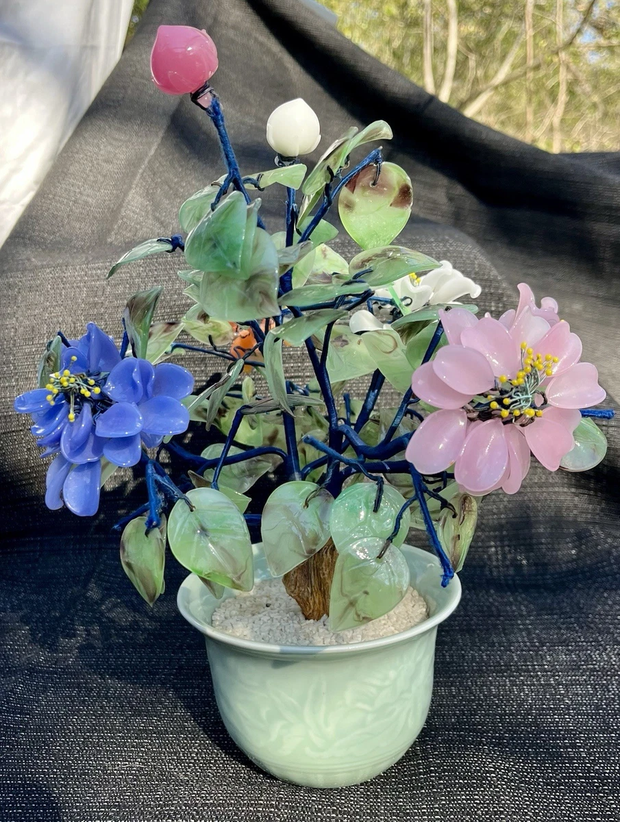 中国美術 七宝焼　玉石盆栽　玉石盆景 觀賞石 中国美術 七宝焼 玉石盆栽 玉石盆景 觀賞石