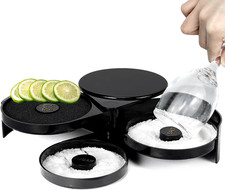3-Tier Bar Glass Rimmer, Margarita Salt Rimmer Set with Sponges