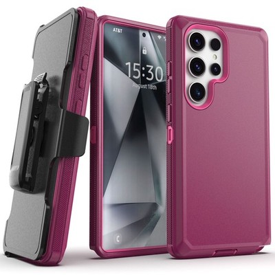 For Samsung Galaxy S24 Ultra FE S24+ Case Heavy Duty 3in1 Layers Cover Clip Belt