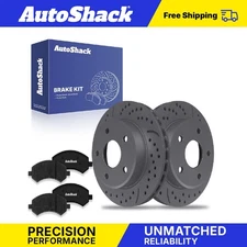 Front Drilled Slotted Brake Rotors Ceramic Pads for 2005-2011 Ram Dakota