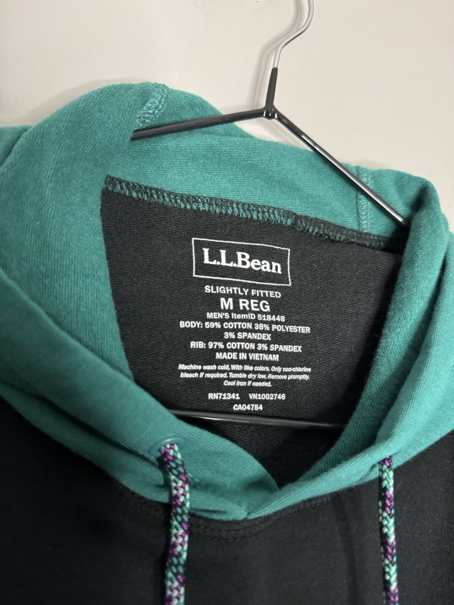 LL Bean Hoodie Men’s Medium  Black Green Aztec Tribal Sweatshirt Hoodie Outdoor View 5