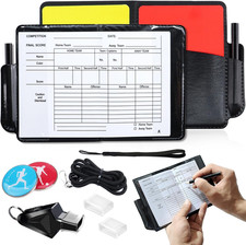 Fußball Schiedsrichter Set mit Karten Pfeife und Scorebooks für Kinder und Verei