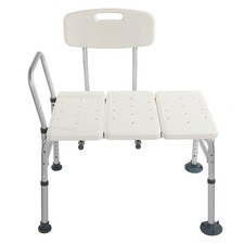 Modern Bathroom Shower Chair Movable Medical Safety Transfer Bath Tub Seat White