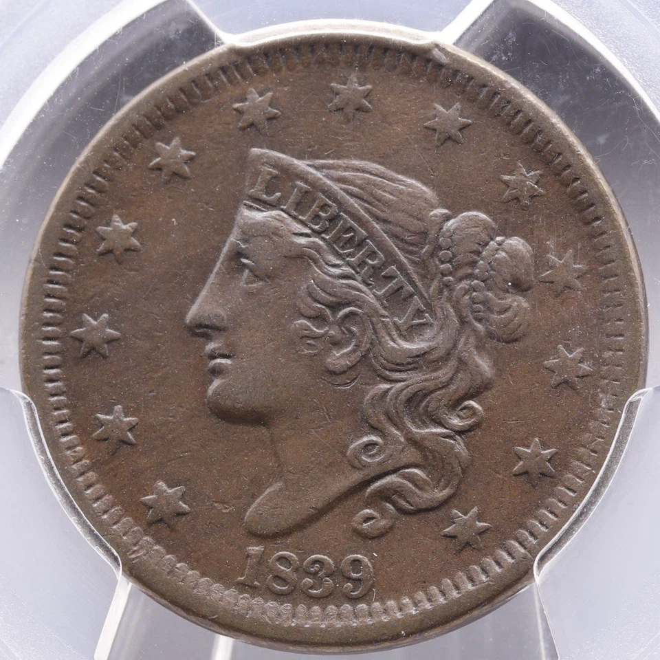 1839 N-2 Large Cent PCGS XF45 Head of 1838 Early US Type of 1838 Copper Coin - Image 3 of 4