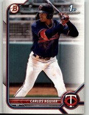 2022 Bowman Carlos Aguiar Prospects #BP-1 Minnesota Twins
