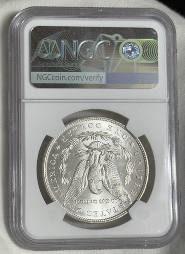 1887 Mcclaren Morgan Silver Dollar Mint Error Obverse Struck Through NGC MS64 - Picture 2 of 2