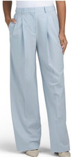 345 Theory Women's Wool DBL Pleated Dress Pants Skywriting Sz 2 NWT