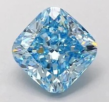 Fancy Blue Loose Lab-Grown Diamond 3 Ct Cushion Cut VVS1 Certified Diamond A 