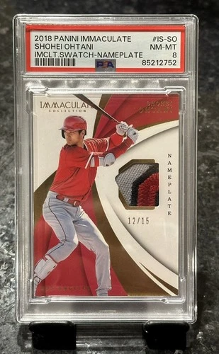 Shohei Ohtani 2018 Immaculate Rookie Nameplate Patch /15 PSA 8 - Highest Graded!