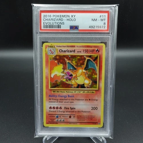 PSA 8 NM-MINT POKEMON CHARIZARD HOLO RARE EVOLUTIONS 2016 #11 CARD - #5