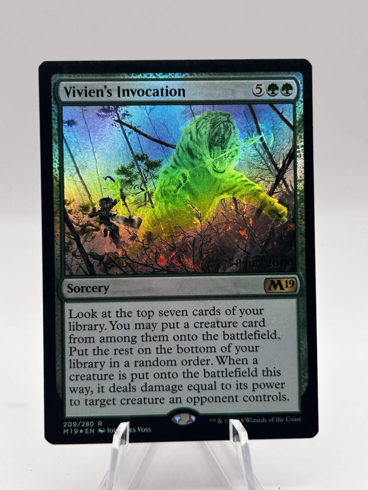 Vivien's Invocation 209/280 Foil Prerelease Promo Core Set 2019 M19 MTG LP
