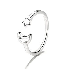 Adjustable Star Moon Ring Copper Open Ring For Festivals