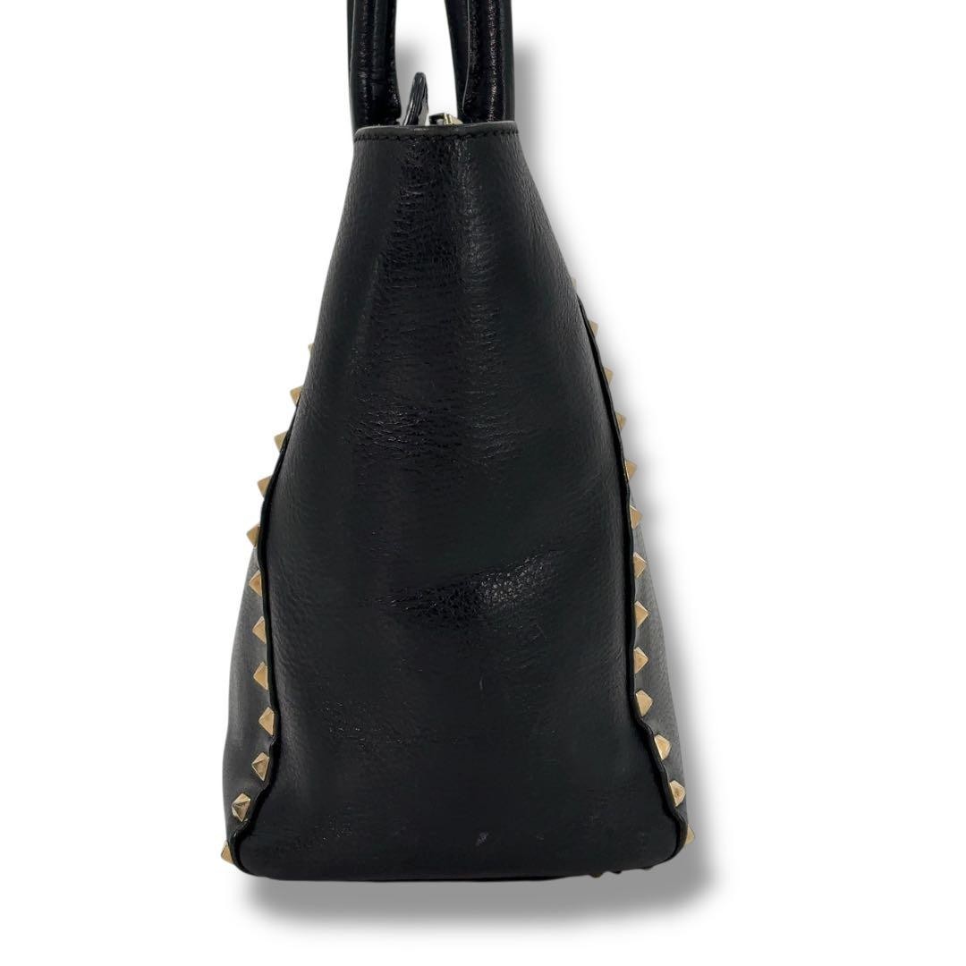 Valentino Garavani 2Way Rockstud Leather Handbag Black AA Condition Japan thumbnail 3