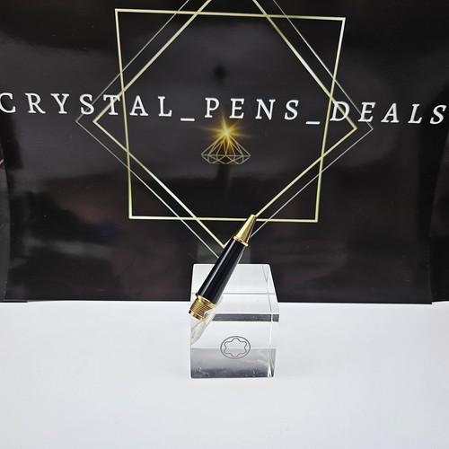 MONTBLANC 163 Rollerball Pen Classic Barrel Grip Black Gold Plated Parts