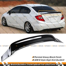 GLOSS BLACK R STYLE DUCKBILL TRUNK SPOILER WING FOR 2012 HONDA CIVIC SEDAN FB