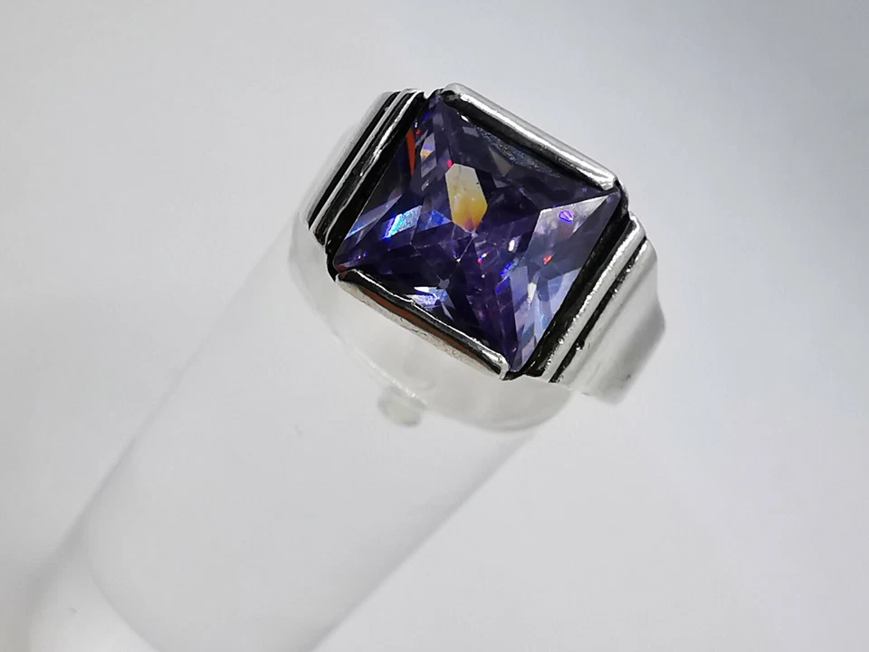 Sehr schöne Ring Silber 925 mit Amethyst Edelstein Handarbeit Gr. 55 - Bild 1 von 4