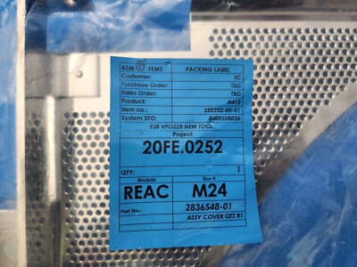 ASM FEMS 2E0252-00-01 ASYY COVER QTZ R1 P/N 2836548-01 | eBay