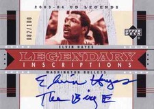 2003-04 UD Legends ELVIN HAYES Auto Inscriptions 