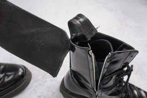 BALMAIN H&M MEN'S Black Patent Leather Combat Boots Sneakers US 10,5 US10,5 44 - Picture 13 of 15