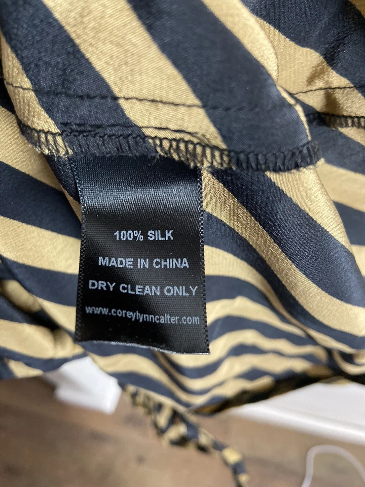 Vestido Anthropologie Corey Lynn Calter Rayas 100% Seda Talla 2 Foto 4 de 4