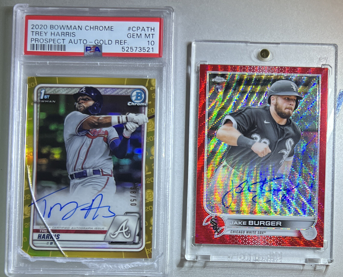 2022 Topps Chrome Jake Burger RED Wave Refractor RC Auto /5 + Free Bonus